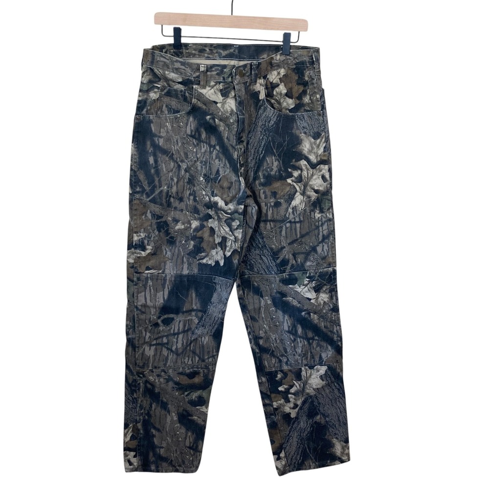 Wrangler Pants Men 34x32 (Fits 33x32) Camo Double Stitch Knee Hunting Military